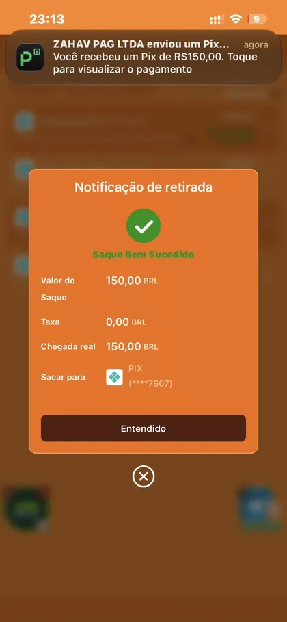 Notificação de retirada 283bet