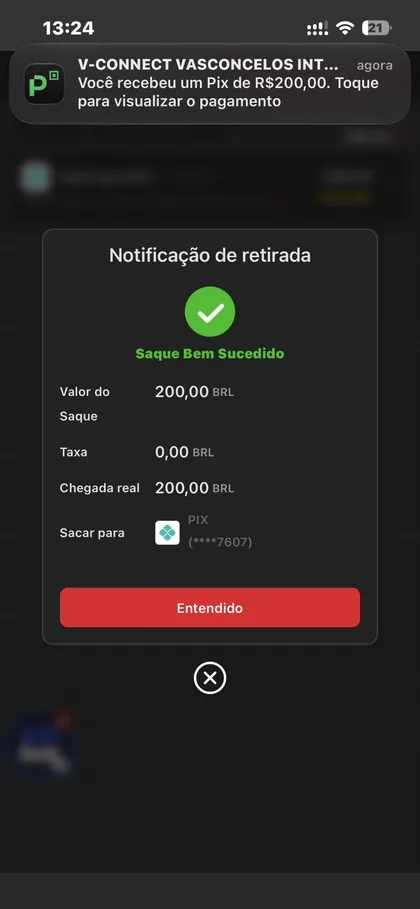 Comprovante de saque 377bet 3